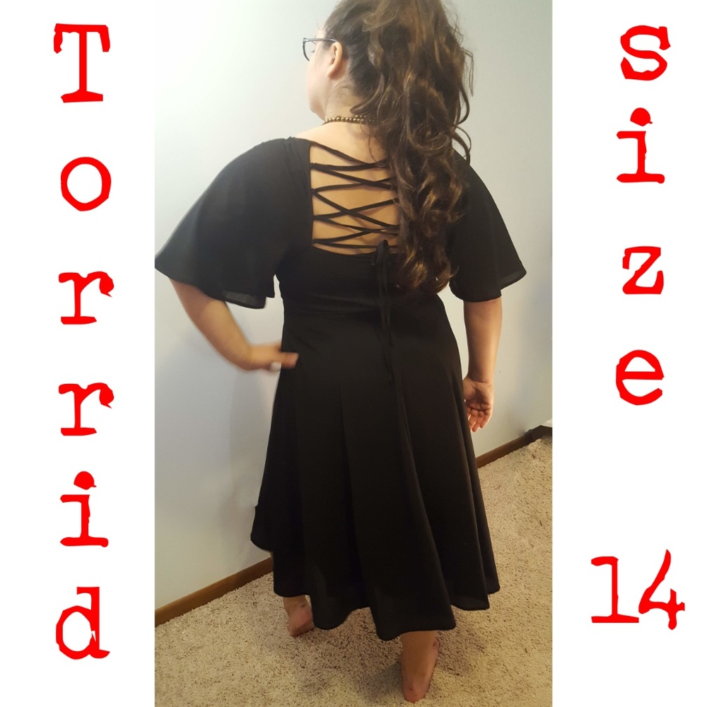 Black Torrid fit and flare dress